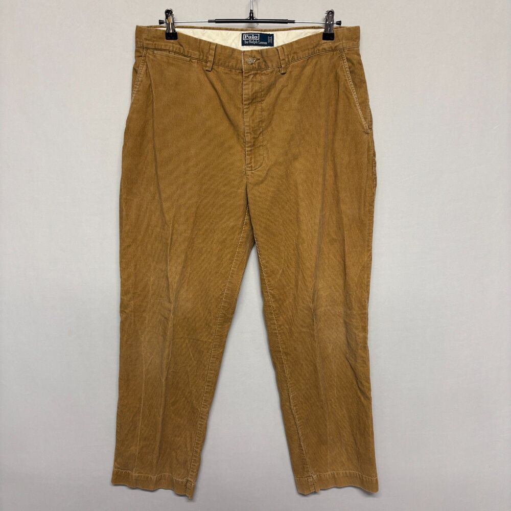Vintage Polo Ralph Lauren Men Corduroy Chino Pants Size 35x30 Cotton C139 -30